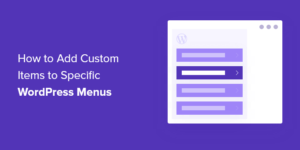 How to Add Custom Items to Specific WordPress Menus